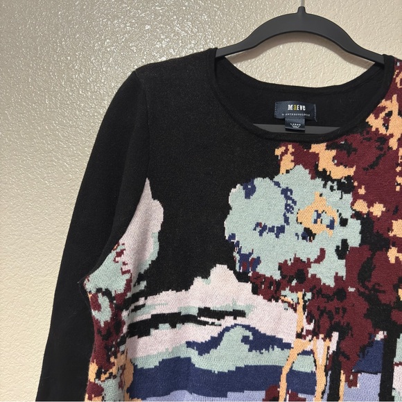 Anthropologie Maeve Multicolor Scenic Long Sleeve Mini Dress Sz L - Picture 5 of 10